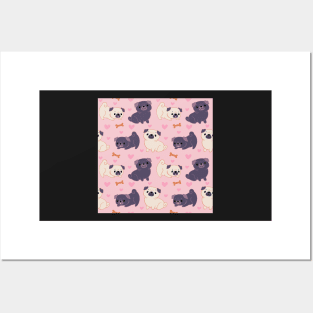 Love Pugs Pattern Posters and Art